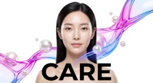 시술 후 편안해진 모습의 여성 모델과 케어 이미지